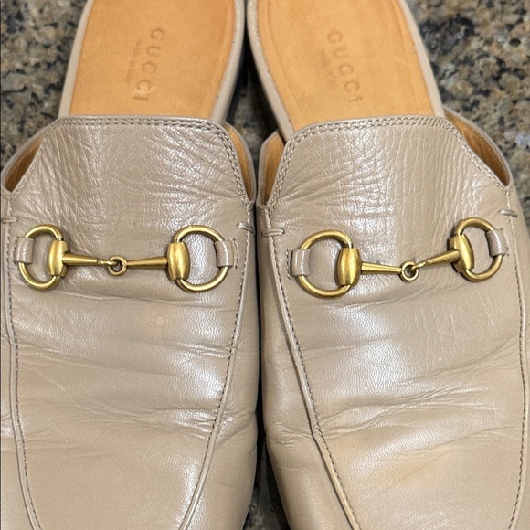 Gucci Tan Leather Mules with Gold horse bit - Picture 8 of 8